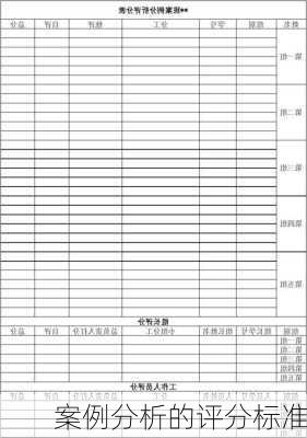 案例分析的评分标准