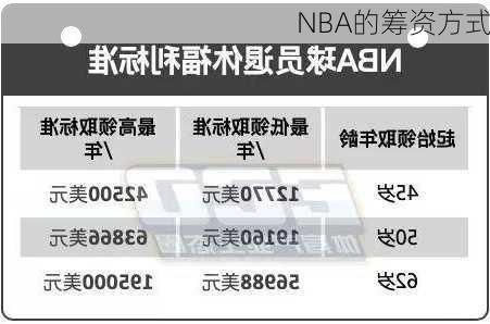 NBA的筹资方式