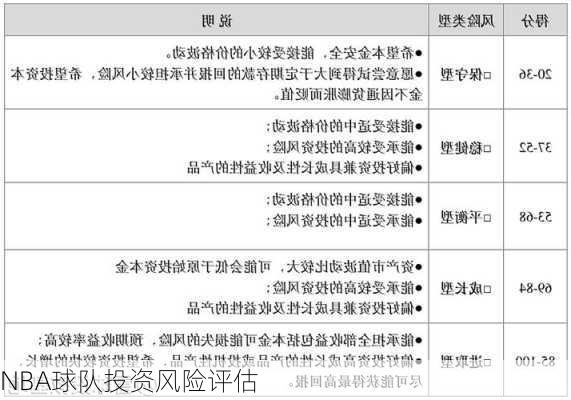NBA球队投资风险评估