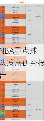 NBA重点球队发展研究报告