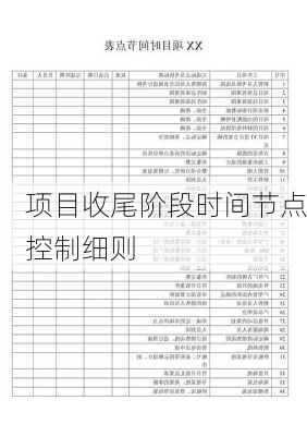 项目收尾阶段时间节点控制细则