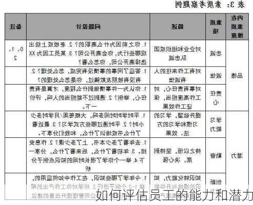 如何评估员工的能力和潜力