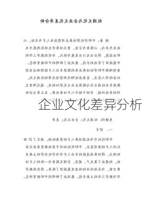 企业文化差异分析