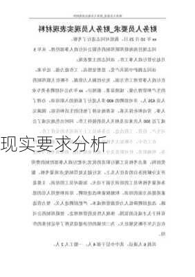 现实要求分析