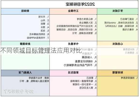 不同领域目标管理法应用对比