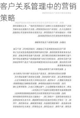 客户关系管理中的营销策略