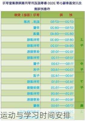 运动与学习时间安排