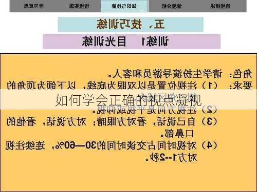 如何学会正确的视点凝视