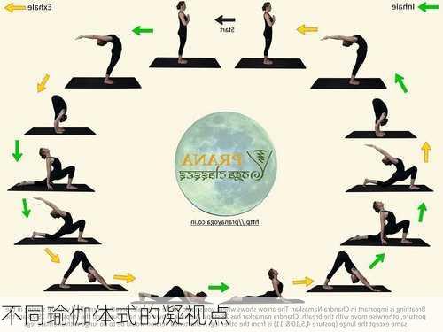 不同瑜伽体式的凝视点