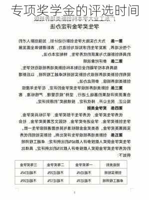 专项奖学金的评选时间