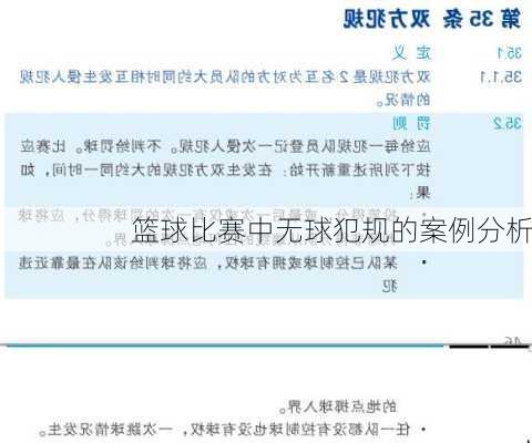 篮球比赛中无球犯规的案例分析