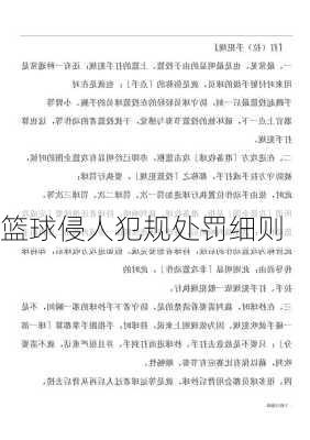 篮球侵人犯规处罚细则