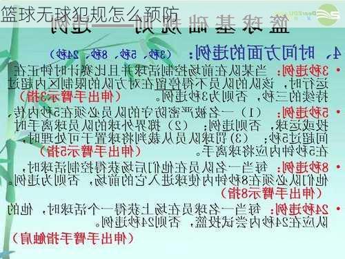 篮球无球犯规怎么预防