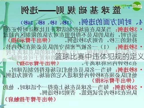 篮球比赛中违体犯规的定义