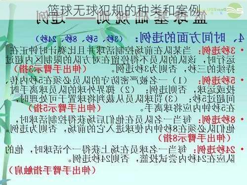 篮球无球犯规的种类和案例