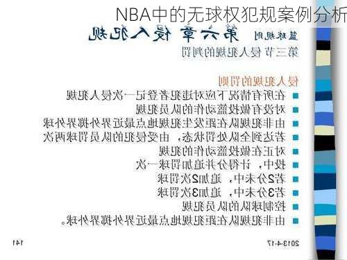 NBA中的无球权犯规案例分析
