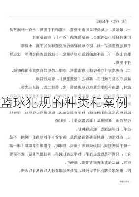 篮球犯规的种类和案例