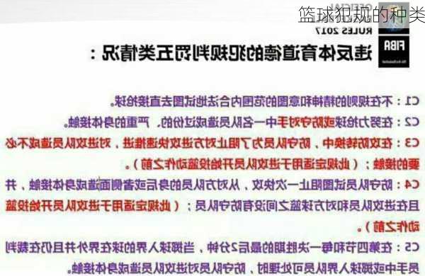 篮球犯规的种类