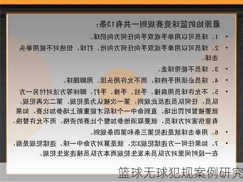 篮球无球犯规案例研究