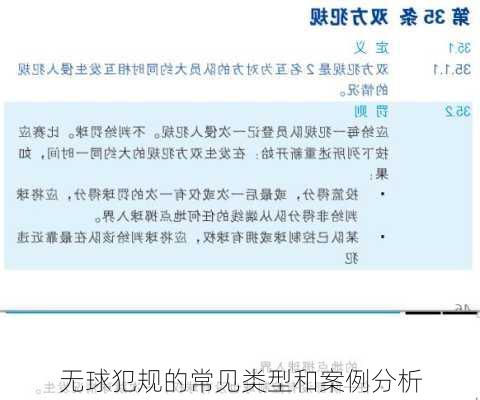 无球犯规的常见类型和案例分析