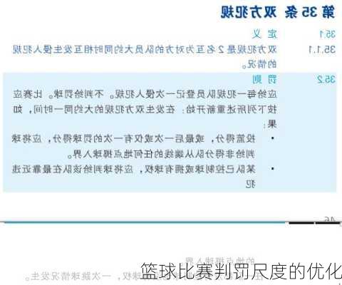 篮球比赛判罚尺度的优化