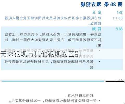 无球犯规与其他犯规的区别