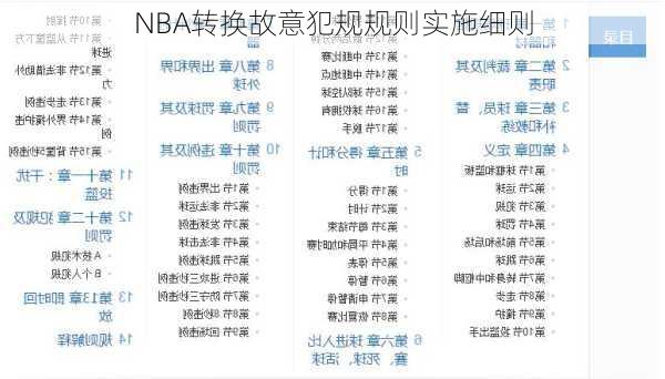 NBA转换故意犯规规则实施细则