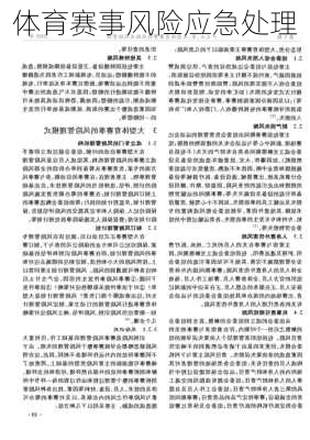 体育赛事风险应急处理