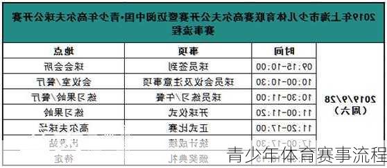 青少年体育赛事流程