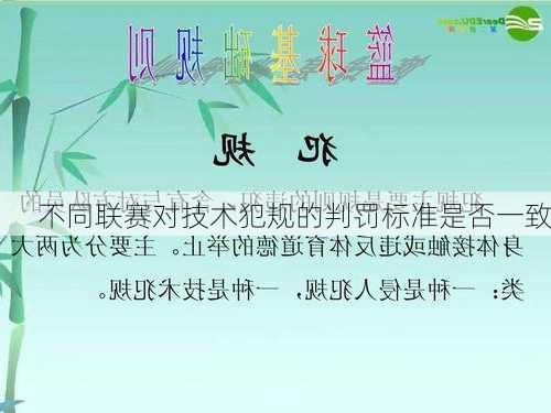 不同联赛对技术犯规的判罚标准是否一致