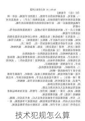 技术犯规怎么算