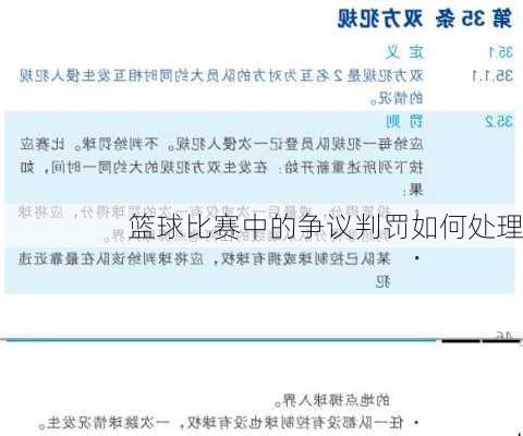篮球比赛中的争议判罚如何处理