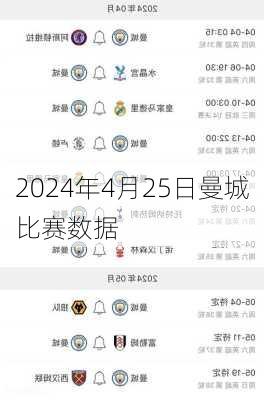 2024年4月25日曼城比赛数据