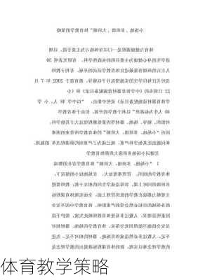 体育教学策略