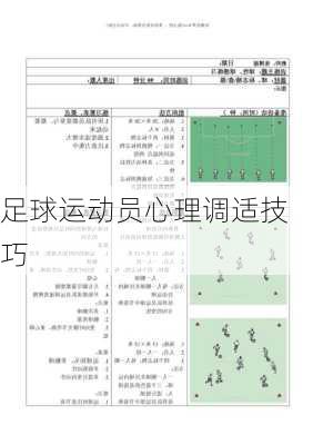 足球运动员心理调适技巧