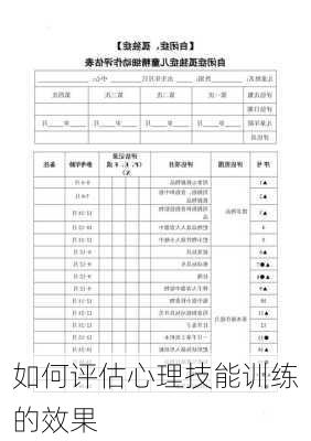 如何评估心理技能训练的效果