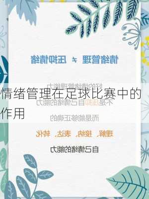 情绪管理在足球比赛中的作用