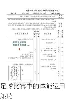 足球比赛中的体能运用策略