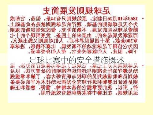 足球比赛中的安全措施概述