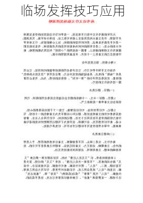 临场发挥技巧应用