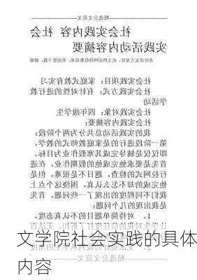 文学院社会实践的具体内容
