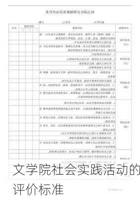 文学院社会实践活动的评价标准