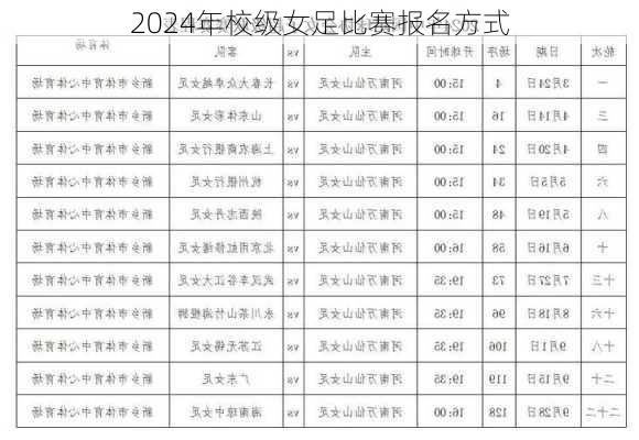 2024年校级女足比赛报名方式