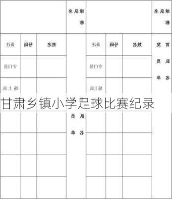 甘肃乡镇小学足球比赛纪录