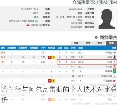 哈兰德与阿尔瓦雷斯的个人技术对比分析