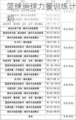 篮球运球力量训练计划