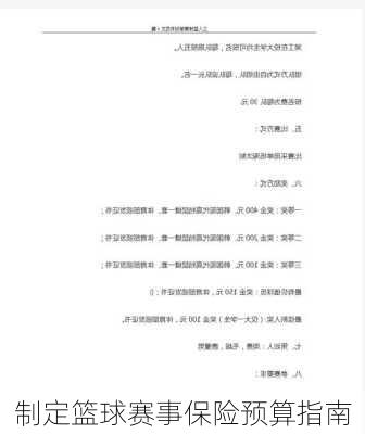 制定篮球赛事保险预算指南