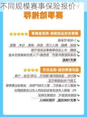 不同规模赛事保险报价