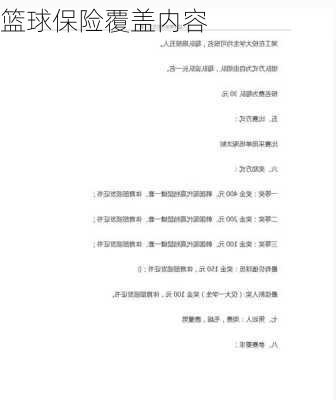 篮球保险覆盖内容