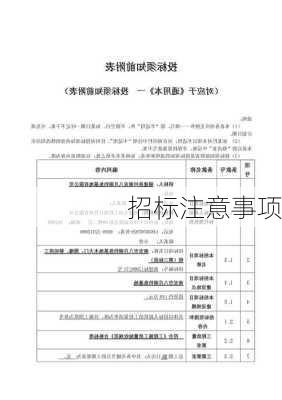 招标注意事项